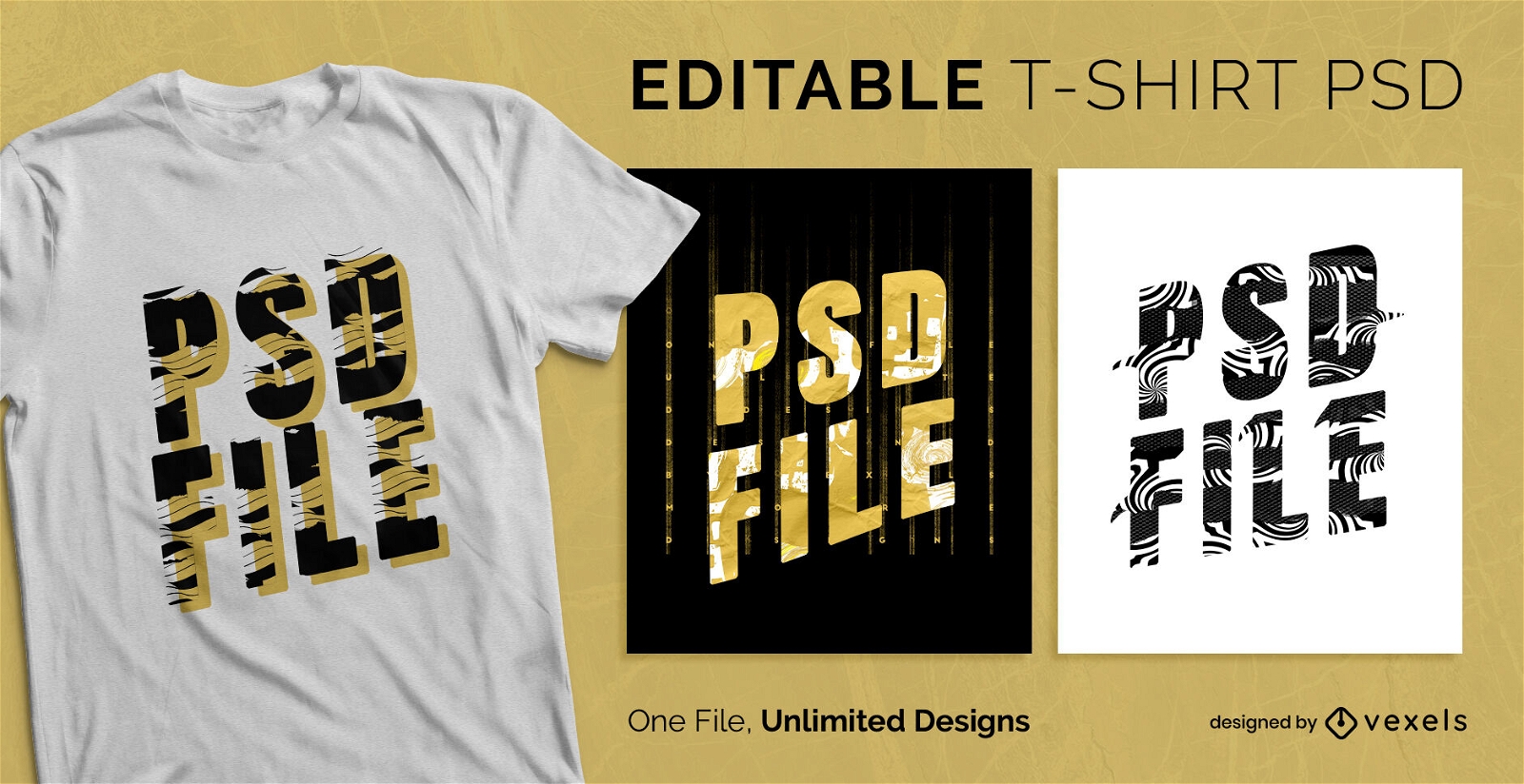 Texture on texts scalable t-shirt psd