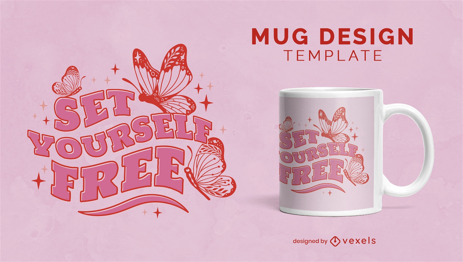 Set yourself free butterfly mug design