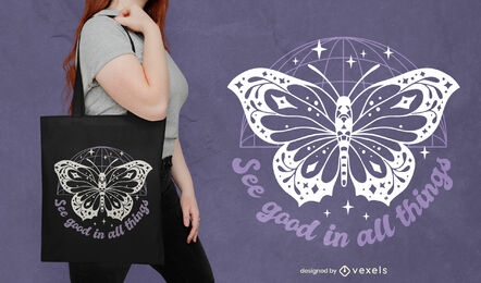 See good butterfly tote bag design