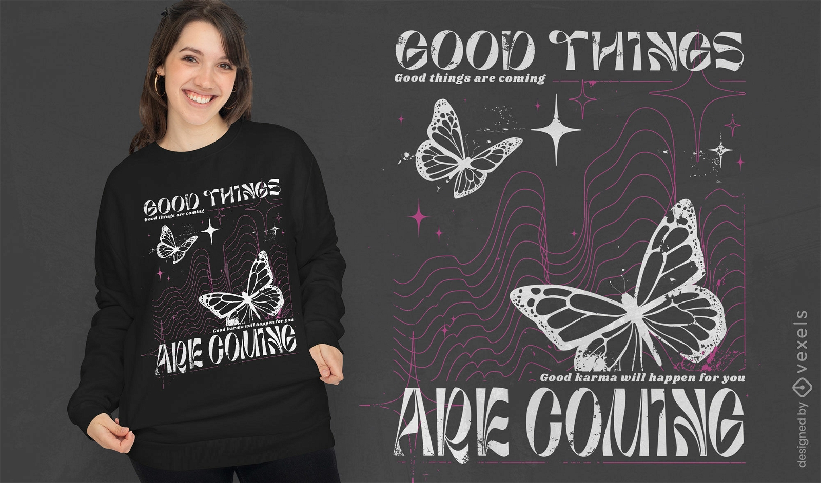 Butterflies insects flying t-shirt design