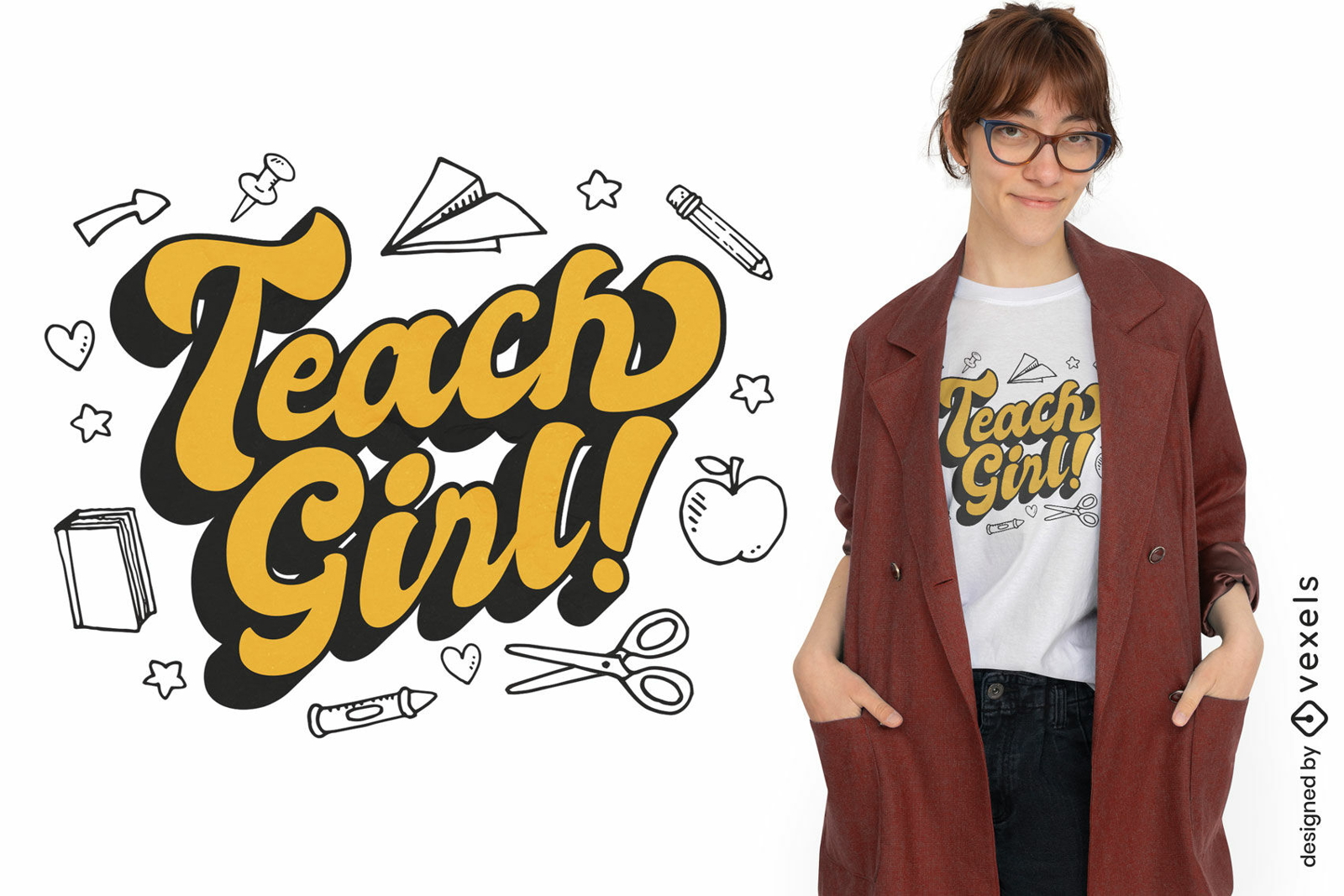 Lehrermädchen-T-Shirt-Design