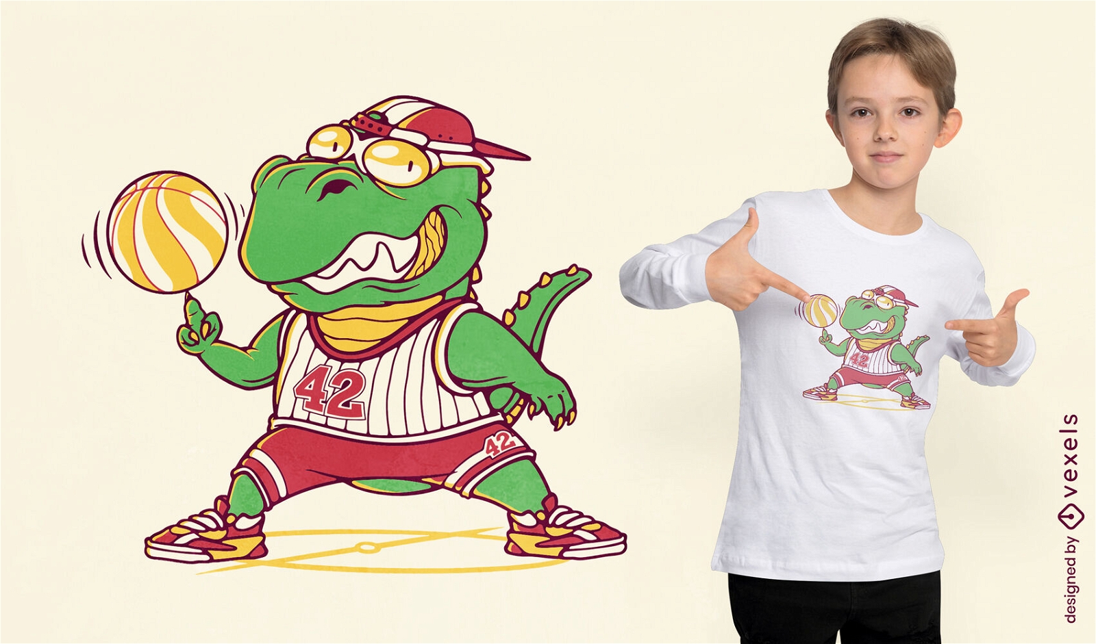 T-Rex-Basketballspieler-T-Shirt-Design