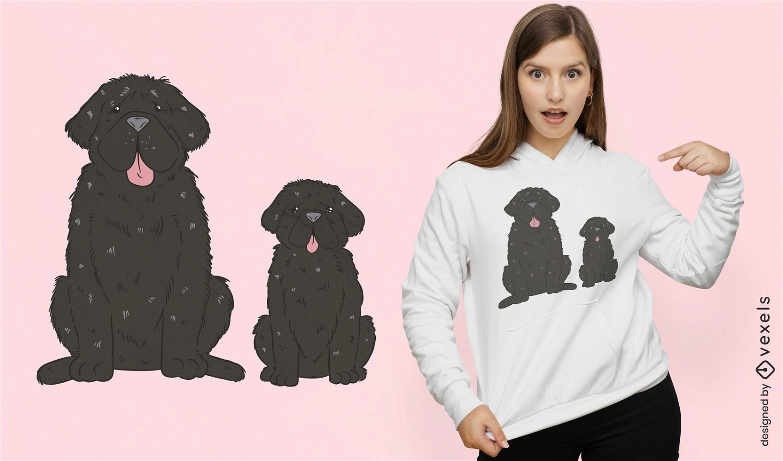 Newfoundland dogs t-shirt design