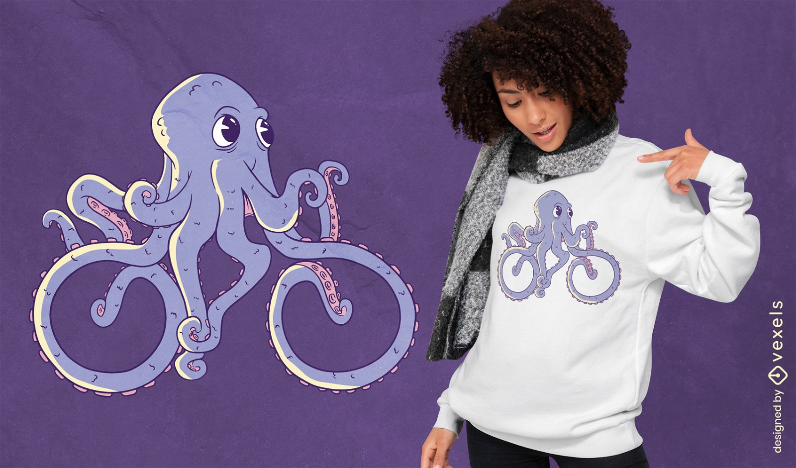 Octopus character t-shirt design
