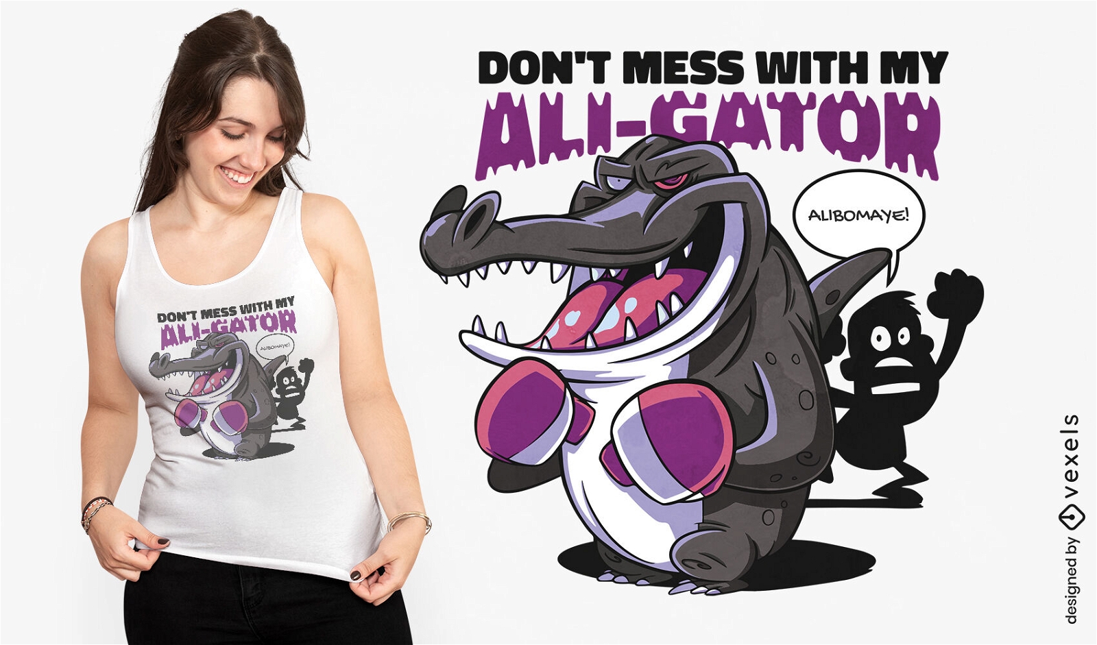 Boxer alligator t-shirt design