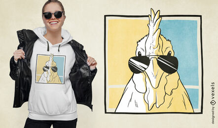 Huhn mit Sonnenbrille T-Shirt-Design