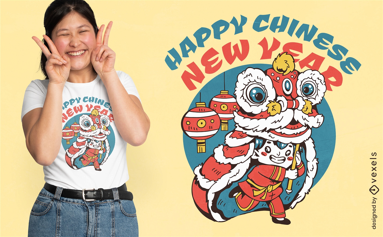 Design de camiseta de dragão de ano novo chinês
