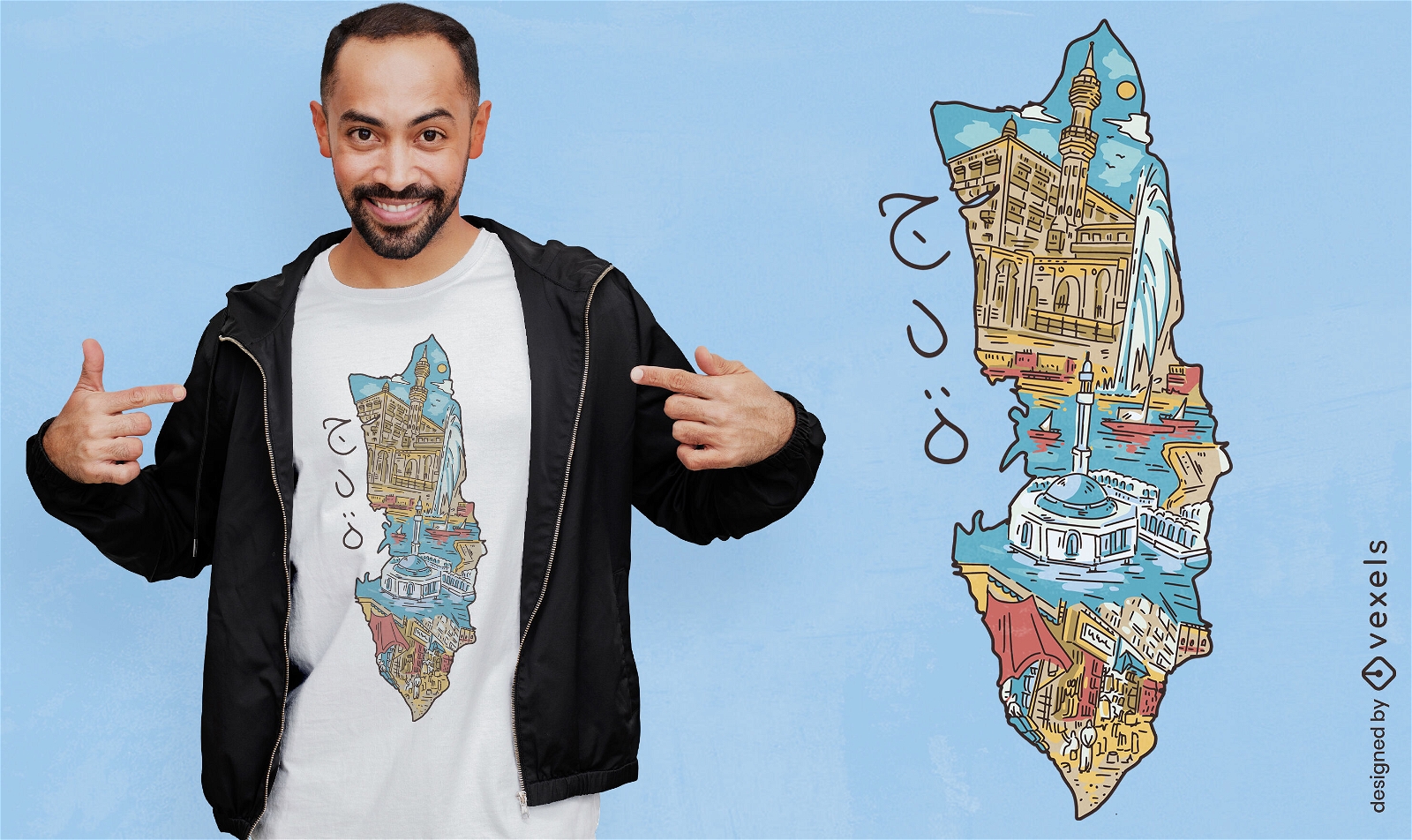 Design de camiseta com paisagem da Ar?bia Saudita