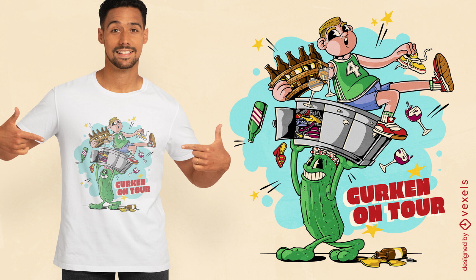 Pickle, das T-Shirt-Design auszieht