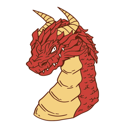 Cabeça de dragão vermelho e amarelo Desenho PNG