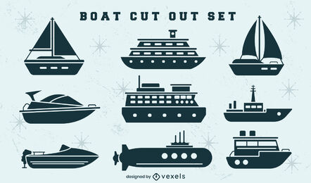 Conjunto de barcos recortables