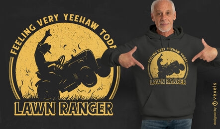 Cowboy On Lawn Mower T-shirt Design Vector Download