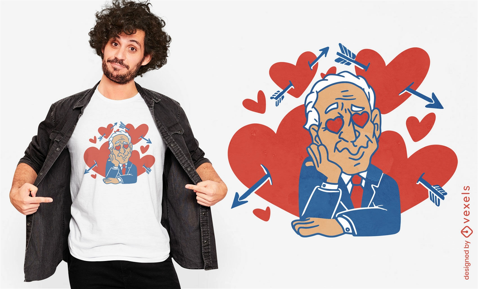 Design de camiseta Biden para o dia dos namorados