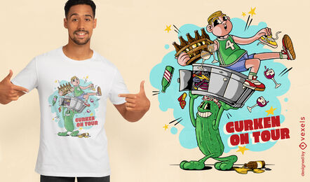 Movendo o design de camiseta de desenho animado