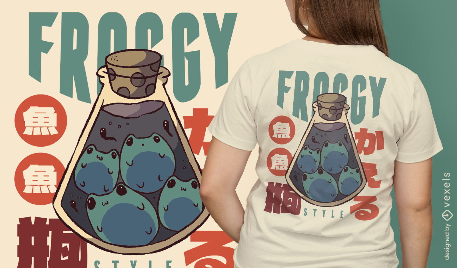 Baby-Froschtiere im Einmachglas-T-Shirt-Design