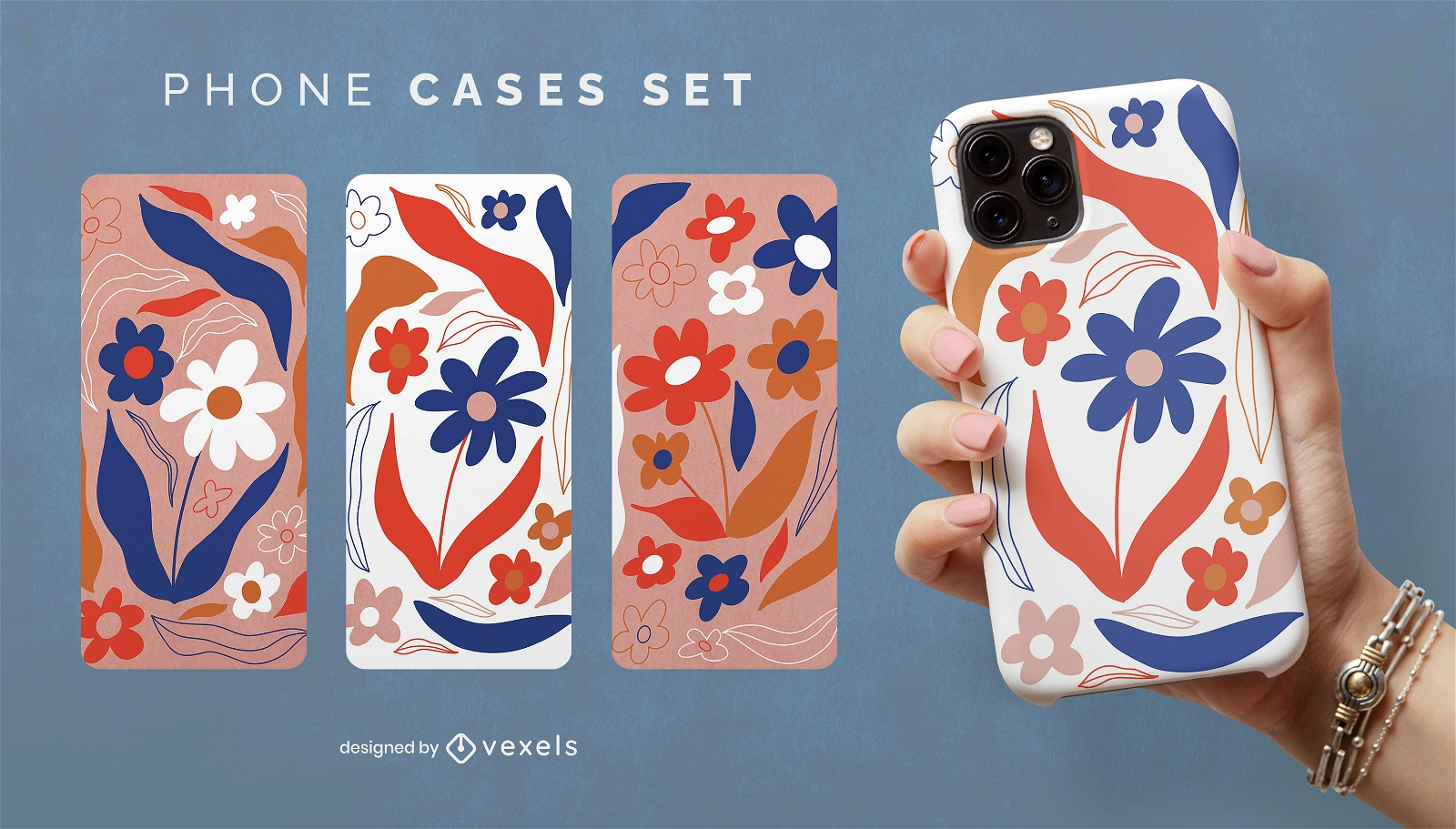 Danish pastel flowers phone case set