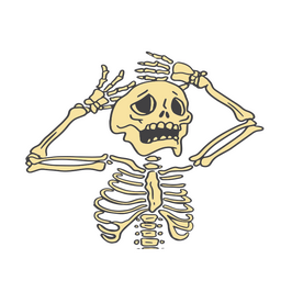 Skeleton With His Hands Up PNG & SVG Design For T-Shirts
