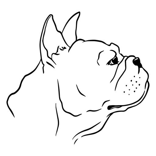 Esboço elegantemente simples do perfil de um cão Desenho PNG