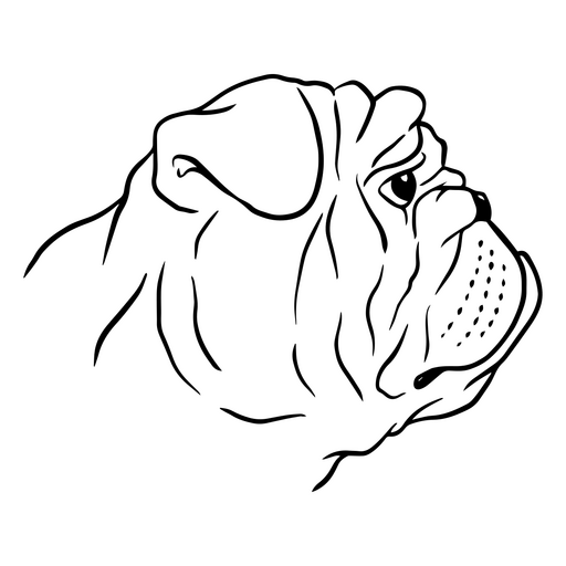 Design de arte de linha elegante de bulldog Desenho PNG