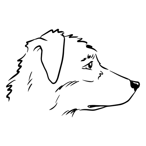 Detailed line art of a dog's profile PNG Design