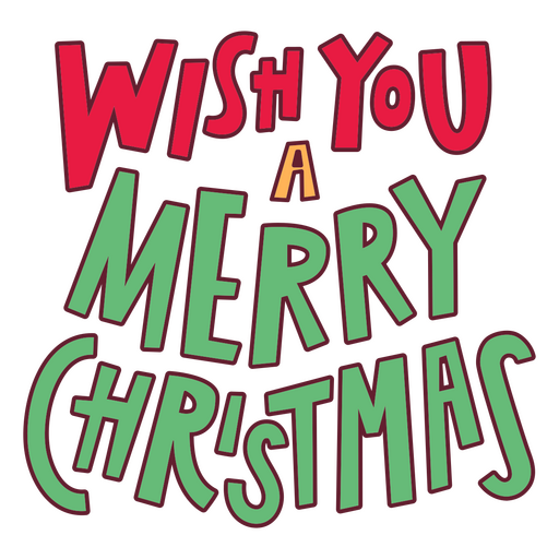 Wish you a merry christmas lettering PNG Design