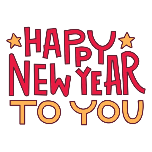 Happy new year to you lettering PNG Design