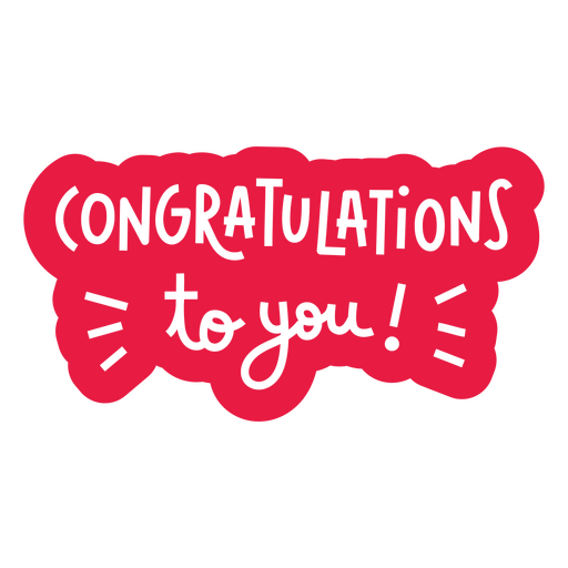 Congratulations to you red sticker PNG Design