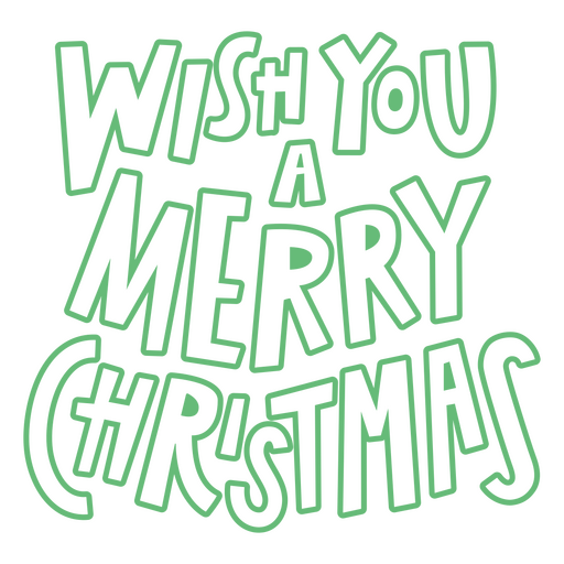 Wish you a merry christmas green quote PNG Design