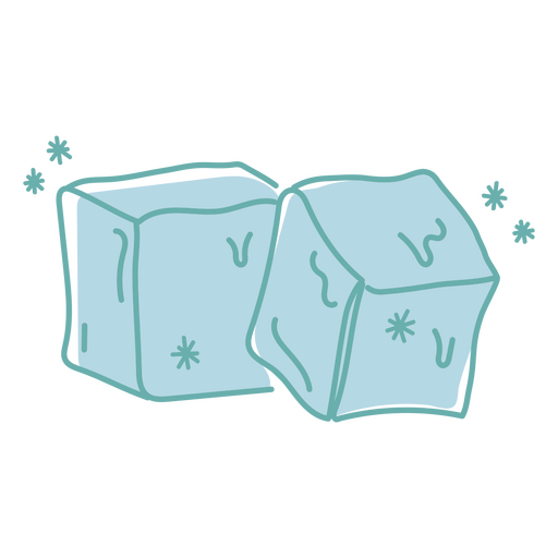 Dos cubitos de hielo derritiéndose Diseño PNG