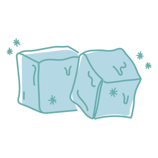 Two ice cubes melting PNG Design