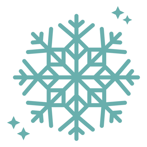 Blue snowflake with stars PNG Design