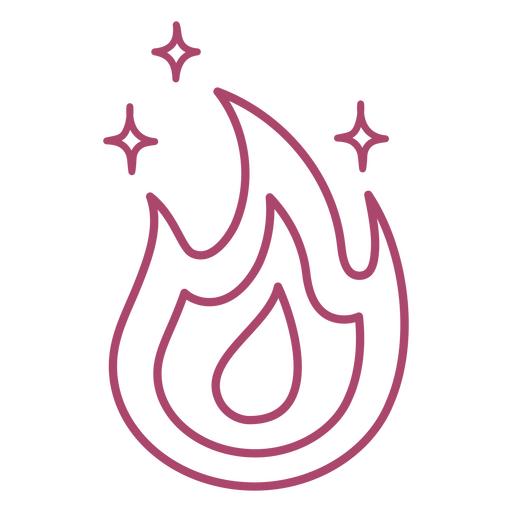 Fire icon stroke PNG Design