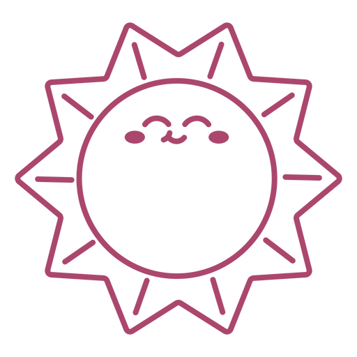 Pink sun icon PNG Design