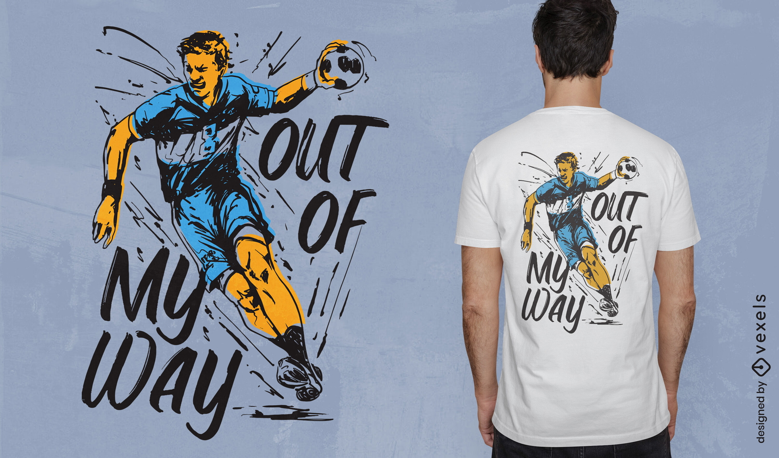 Diseño de camiseta de jugador masculino de balonmano.