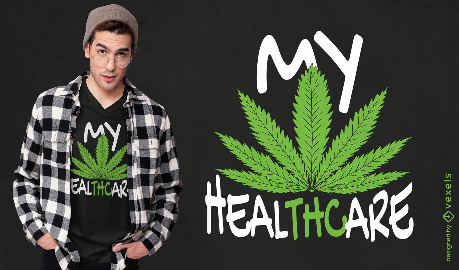 Healthcare weed t-shirt design