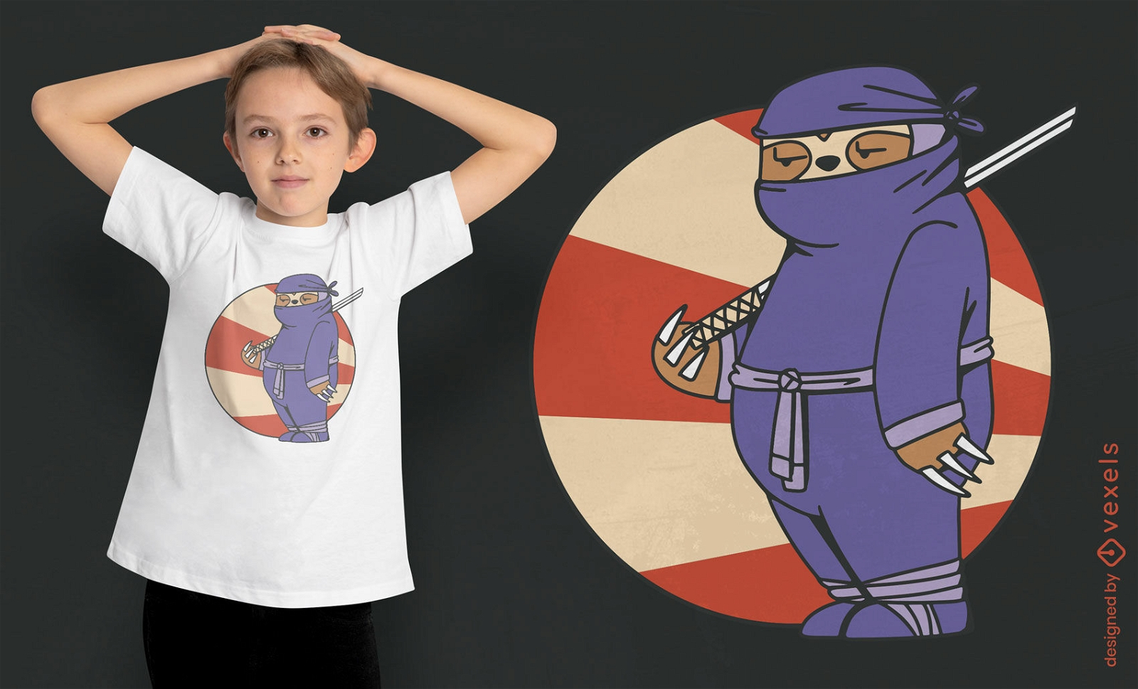 Design de camiseta de pregui?a ninja pregui?osa