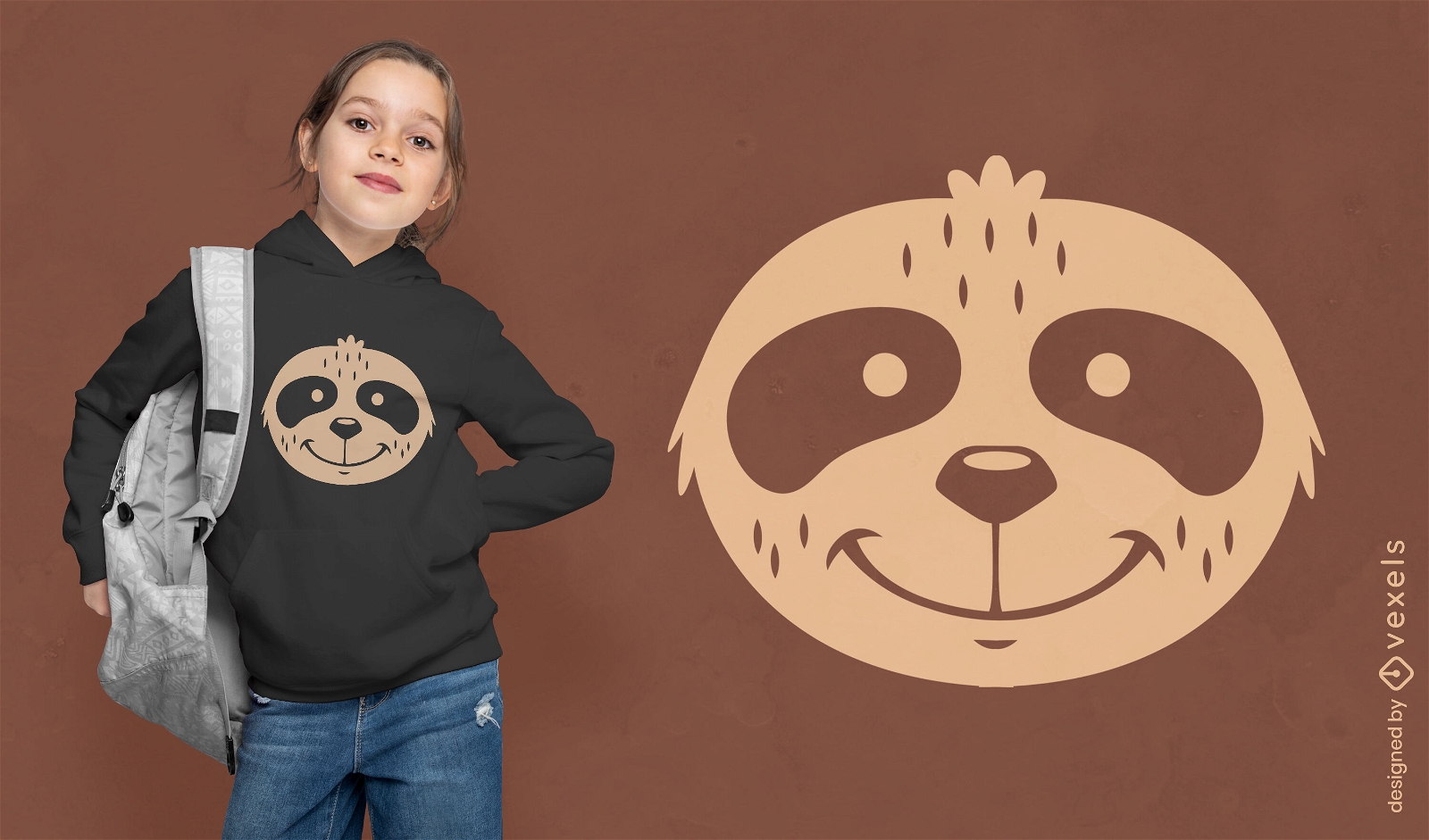 Sloth face cutout t-shirt design