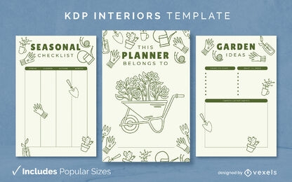 Modelo de diário de jardinagem KDP design de interiores