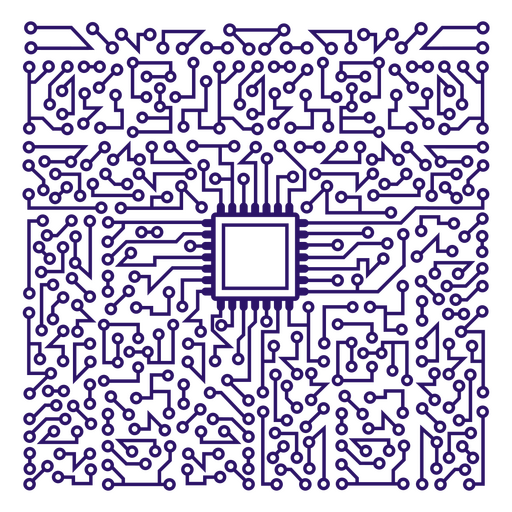 Design complexo de placa de circuito com microchip central Desenho PNG