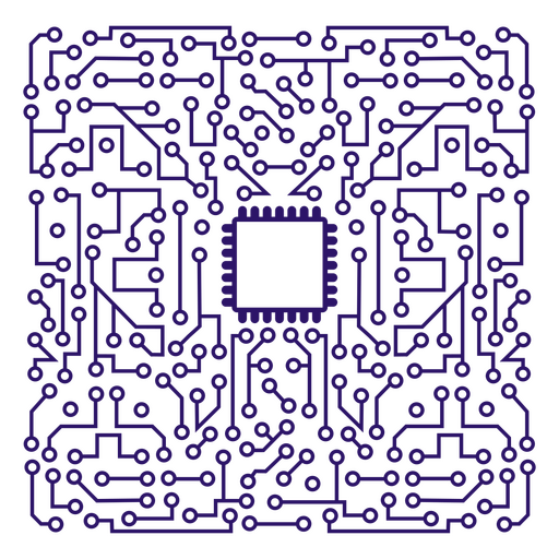 Intricate circuit board design with microchip PNG Design