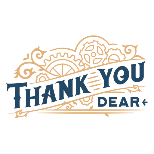 Thank you dear vintage quote PNG Design