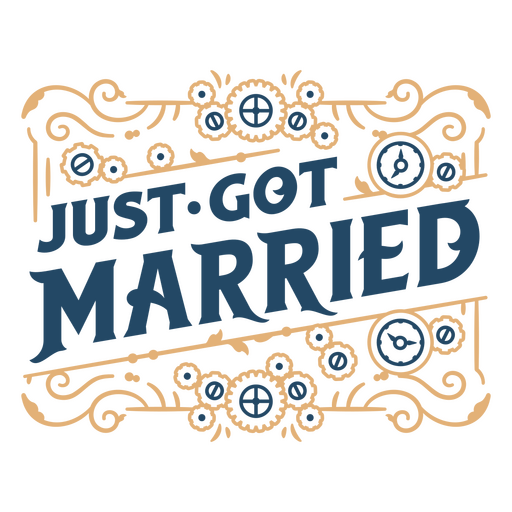 Just got married vintage quote PNG Design