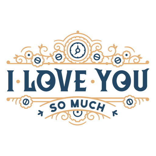 I love you so much stroke PNG Design