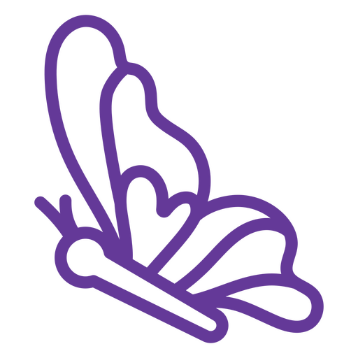 Purple butterfly icon flying PNG Design