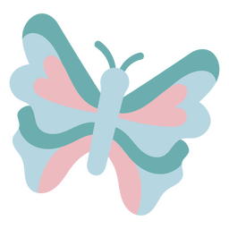 Blue And Pink Butterfly Flat PNG & SVG Design For T-Shirts