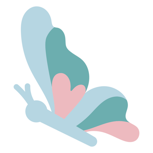 Mariposa con alas rosas y azules. Diseño PNG