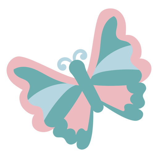 Blauer und rosa Schmetterling PNG-Design
