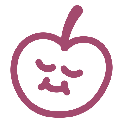 Maçã rosa com olhos fechados Desenho PNG