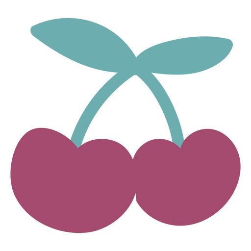 Two cherries flat PNG Design