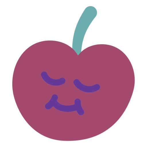 Purple cherry with eyes closed PNG Design